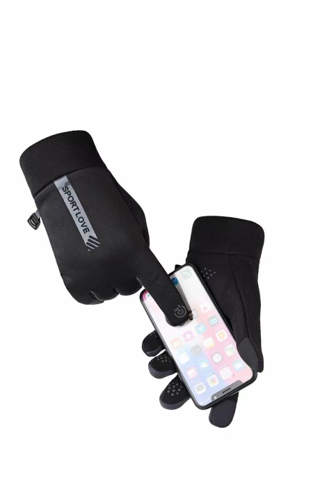Winddichte Handyhandschuhe für Damen – Schwarz und Rosa