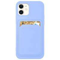 Custodia a portafoglio in silicone Card Case con porta documenti per iPhone 13 Pro Max viola