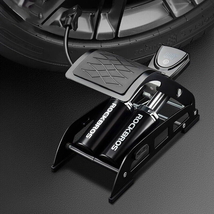 Pompa a pedale Rockbros 42430001001 con display - nera