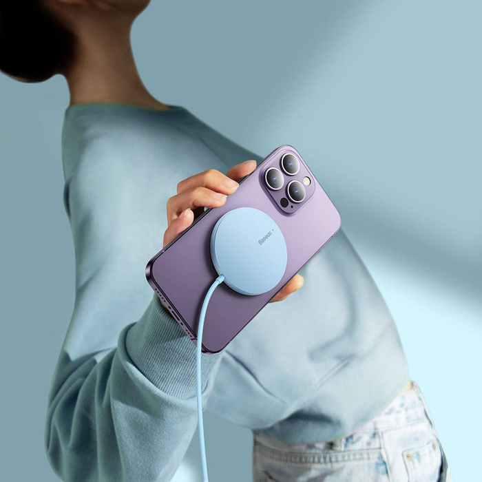 Baseus Simple Mini3 magnetic charger MagSafe Qi 15W blue