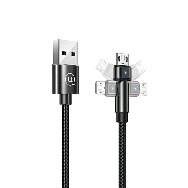 Cavo intrecciato USAMS USB MicroUSB U60 Rotary 2A 1m nero