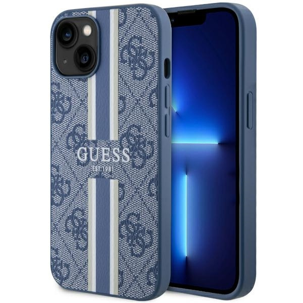 Hülle Guess GUHMP14MP4RPSB iPhone 14 Plus 6,7" blau/blau hartcase 4G Gedruckte Streifen MagSafe Case