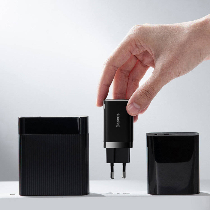 Rychlá nabíječka Baseus Super Si Pro USB / USB typu C 30W Power Delivery Quick Charge černá (CCSUPP-E01)