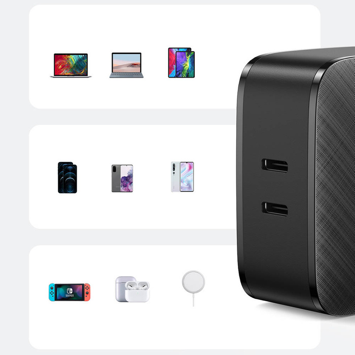 Ugreen Ladegerät 2x USB Typ C 66W Power Delivery 3.0 Quick Charge 4.0+ schwarz (CD216)