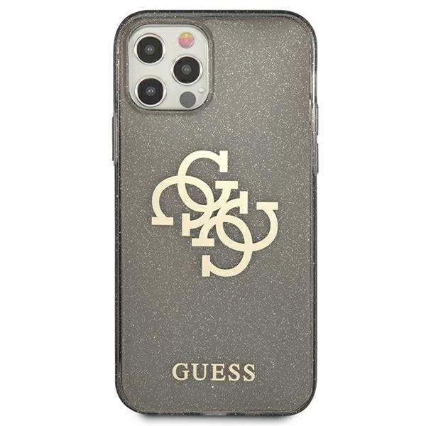 Case GUESS Apple iPhone 12 Pro Max Glitter 4G Big Logo Black Hardcase