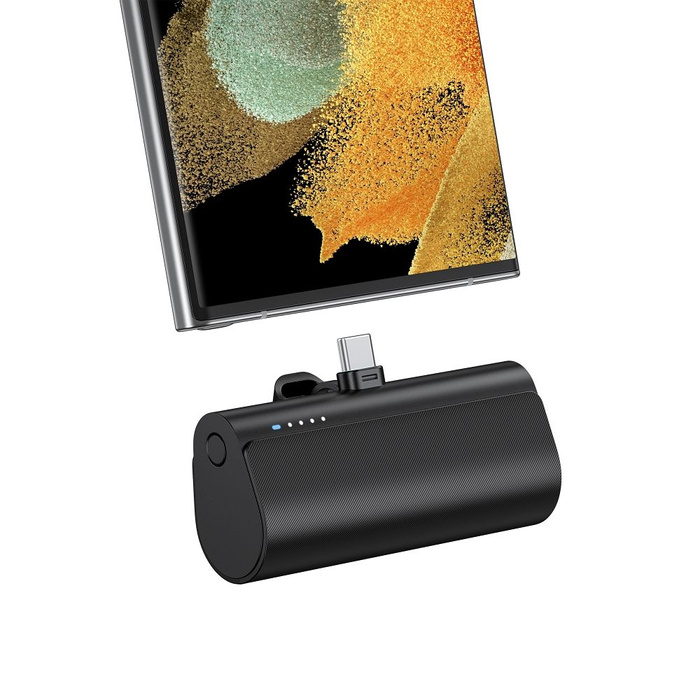 Powerbank Blue Star W0556 2,1A 5000 mAh z wbudowanym złączem USB C czarny