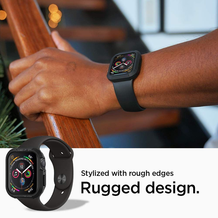 Coque SPIGEN Apple Watch 4 / 5 / 6 SE 40mm Rugged Armor Black Black Case