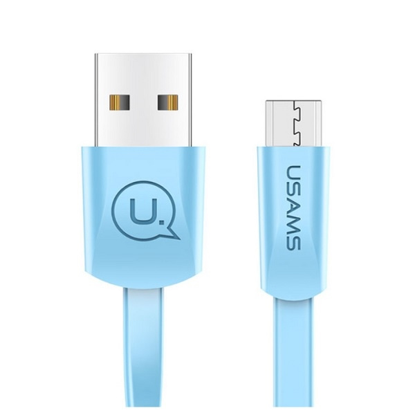 Cavo Flat USAMS MicroUSB 1.2m Blu