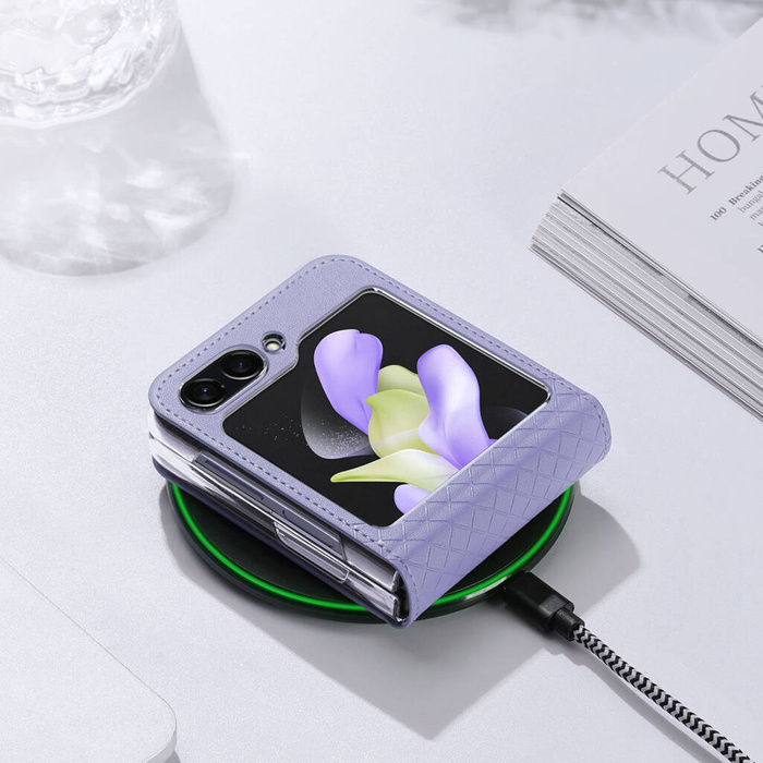 Samsung Galaxy Z Flip5 5G Flip Custodia in pelle Portafoglio Cover posteriore Dux Ducis Bril - Viola