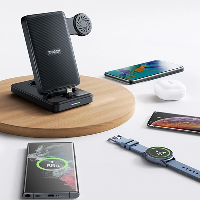 Joyroom JR-WQS01 Samsung Galaxy USB-C 4v1 nabíjecí stanice skládací - černá