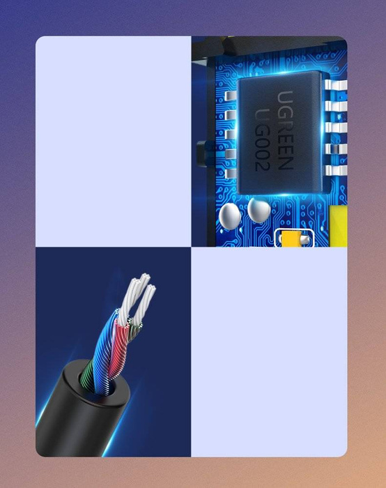 Ugreen Bluetooth 5.0 zvukový přijímač USB kabel audio adaptér AUX jack černý (70601 CM309)