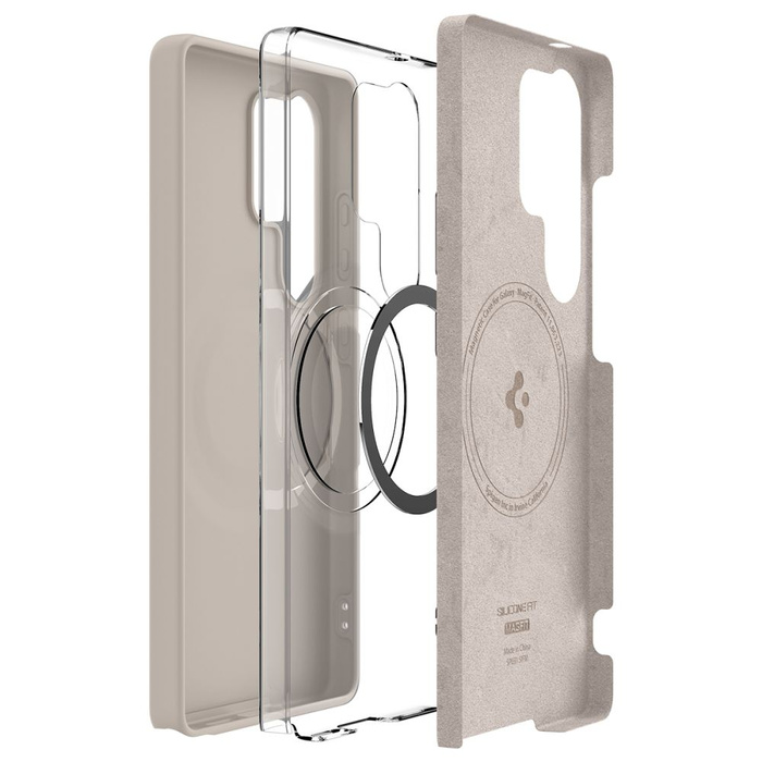 Spigen Mag MagSafe SILICONE POUR GALAXY S25 ULTRA NATUREL TITANE