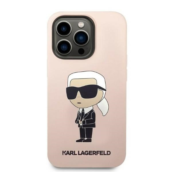 Etui Karl Lagerfeld Klhcp14lsnikbcp Iphone 14 Pro 6,1" Hardcase Różowy/pink Silicone Ikonik Case