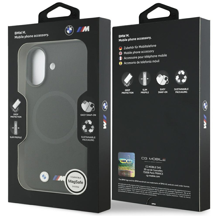 Etui BMW M FW Metal Logo MagSafe do      iPhone 17 czarny
