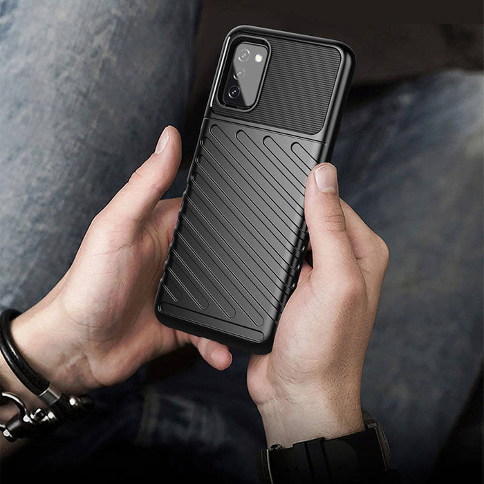Thunder Case flexibilní pancéřovaný pouzdro kryt Samsung Galaxy A03s černý