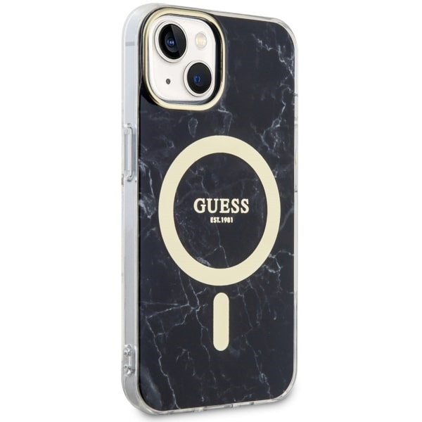 Case Guess GUHMP14SPCUMAK iPhone 14 6.1" black/black hardcase Marble MagSafe Case