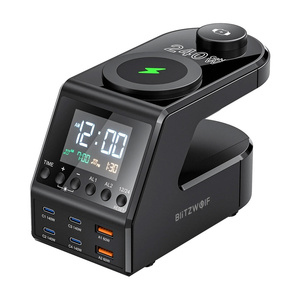 Blitzwolf BW-FW10 alarm clock with charger 2xUSB-A, 4xUSB-C, 240W