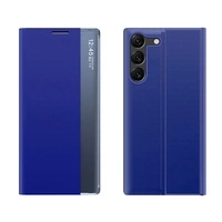 Nové pouzdro Sleep View Case pro Samsung S24+ s chlopní - modré