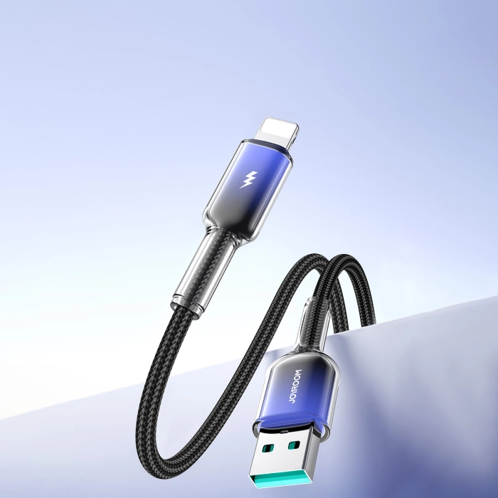 Joyroom S-A42 Crystal-Clear Series 3A USB-A - Lightning cable 1.2m - black