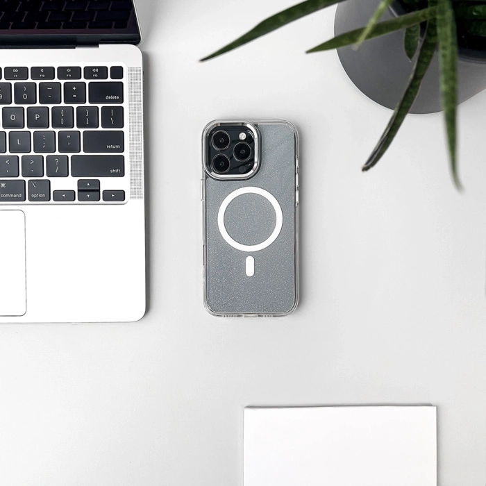 Glitter Case with MagSafe for iPhone 16e - White