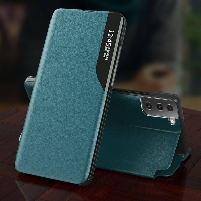 Eco Leather View Case étui élégant coque avec rabat et fonction stand Samsung Galaxy S21+ 5G (S21 Plus 5G) orange