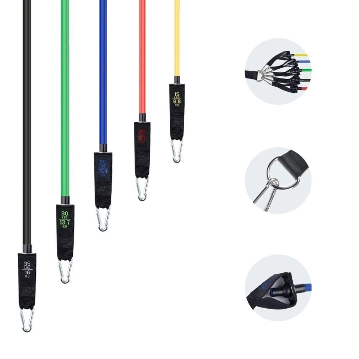 Wozinsky Set Fitnessbänder Übungs-Expander + Zubehör (WRTS5-01)