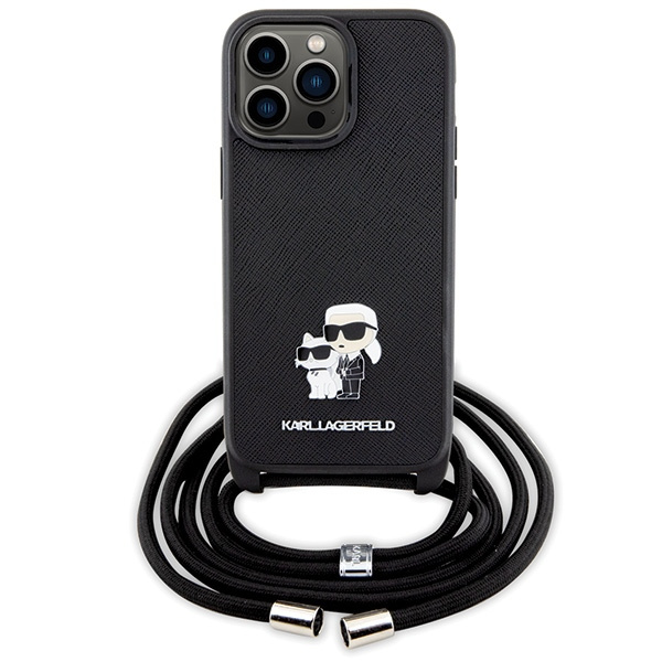 Karl Lagerfeld KLHCP14XSAKCPSK iPhone 14 Pro Max 6.7" hardcase noir/noir Corps Saffiano Metal Pin Karl &amp; Choupette