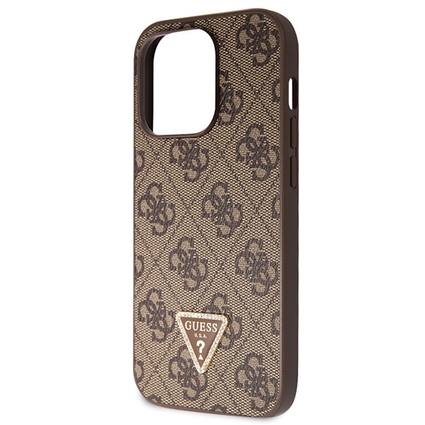 Funda Guess GUHCP15LP4TDSCPW iPhone 15 Pro 6.1" marrón/marrón durocase Crossbody 4G Metal Logo Case