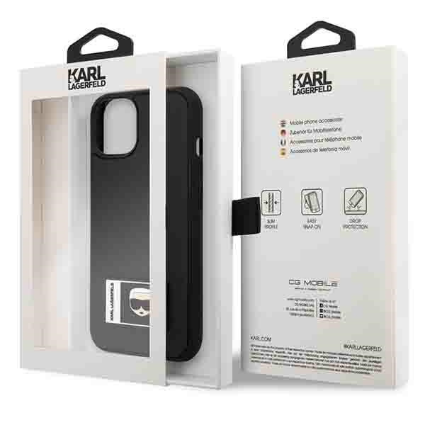 Hülle KARL LAGERFELD Apple iPhone 13 Ikonik Patch Schwarz Hartcase
