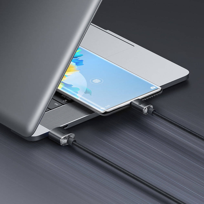 [RETURNED ITEM] Baseus Crystal Shine Series kabel USB kabel pro rychlé nabíjení a přenos dat USB Typ A - USB Typ C 100W 1,2 m černý (CAJY000401)