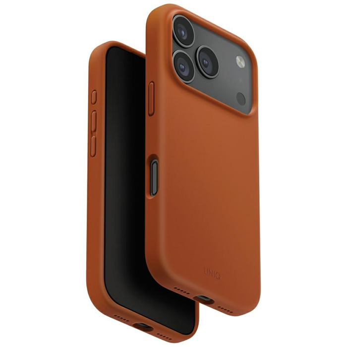 Etui UNIQ Lino do iPhone 17 Pro Magclick Charging pomarańczowy