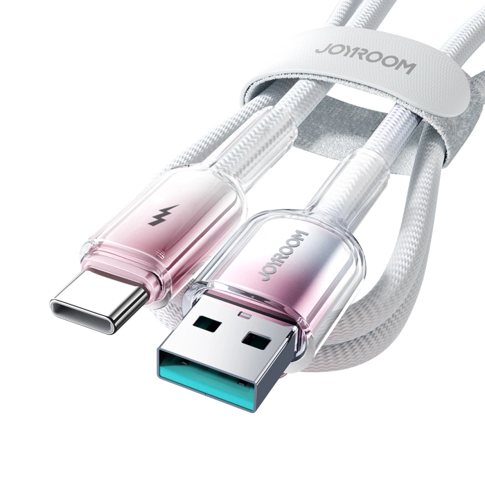 Joyroom S-A42 Crystal-Clear Serie 3A USB-A – USB-C-Kabel 1,2 m – Weiß