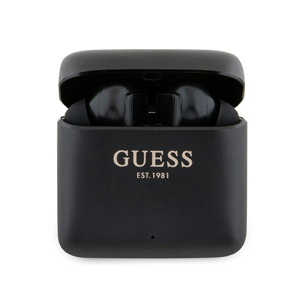 Guess cuffie Bluetooth GUTWSSU20ALEGK TWS + docking station nero/nero Logo stampato
