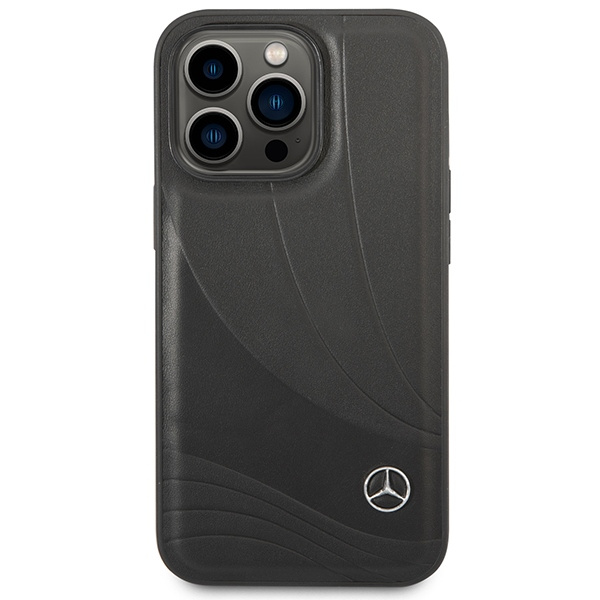 Etui Mercedes MEHCP14X8ROLK iPhone 14 Pro Max 6,7" czarny/black hardcase Leather Wave Patern Case