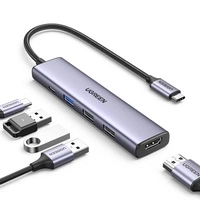 Adattatore HUB UGREEN CM478 da USB-C a HDMI, USB-A 3.0, 2x USB-A 2.0, PD