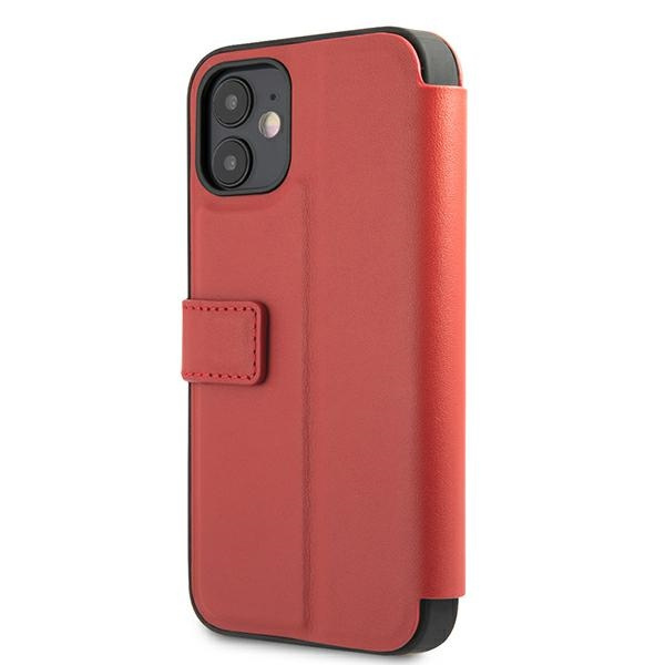 Pouzdro FERRARI Apple iPhone 12 Mini Book Off Track Perforovaný FEOGOFLBKP12SRE Červená barva Case