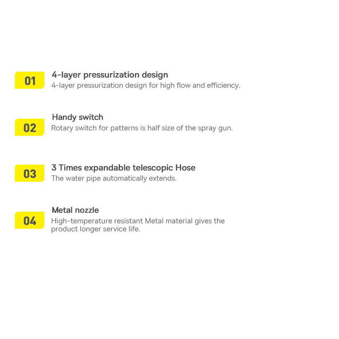 Mycí pistole Baseus Baseus - sprinkler, myčka 7,5 m - černá (GF5)