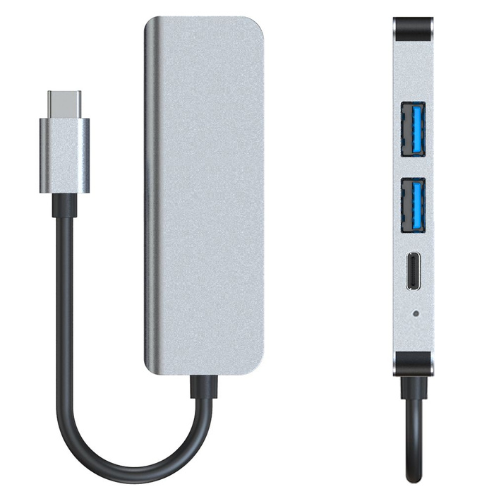 ADAPTATEUR V2-HUB 4IN1 GRIS TECH-PROTECT