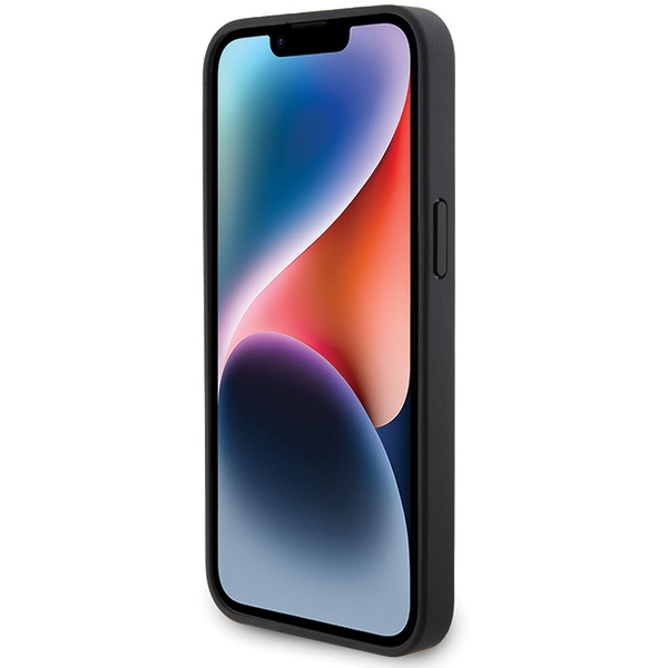 Hülle Bmw Bmhcp15l22rfgk IPhone 15 Pro 6.1" Schwarz/Schwarz Leder Diamond Pattern Case