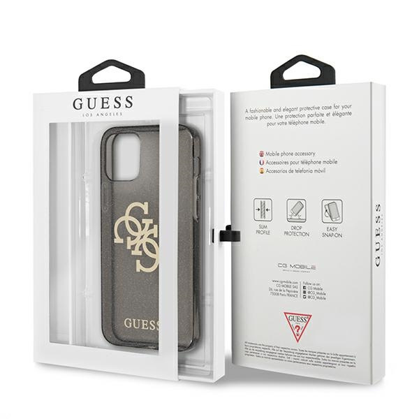  GUESS   12 Pro Max Glitter 4G Big Logo Black Hardcase