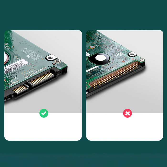 Ugreen external hard drive HDD SSD housing case SATA 2,5'' USB 3.2 Gen 1 (5 Gbps) USB Typ C + cable 0,5 m black (US221 50743)