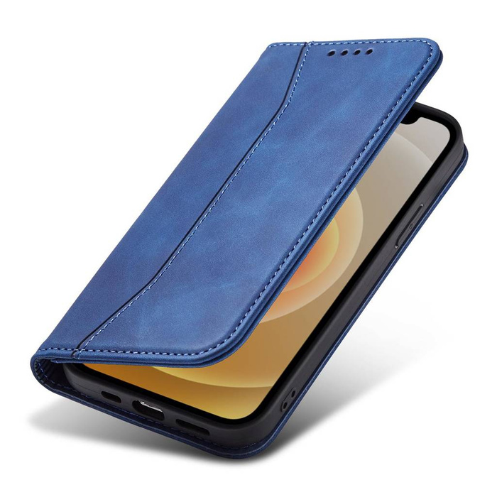 Magnet Fancy Case Case para iPhone 12 Pro Max Pouch Card Wallet Card Holder Blue