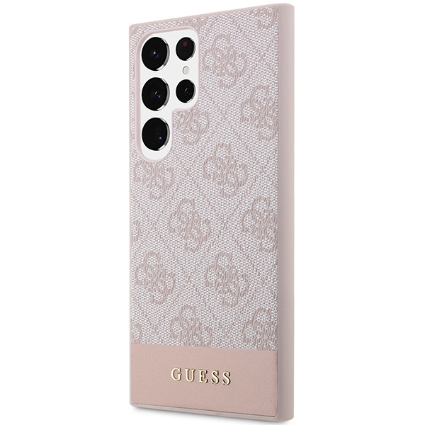 Funda Guess GUHCS23LG4GLPI S23 Ultra S918 rosa/rosa duro case 4G Stripe Collection Case