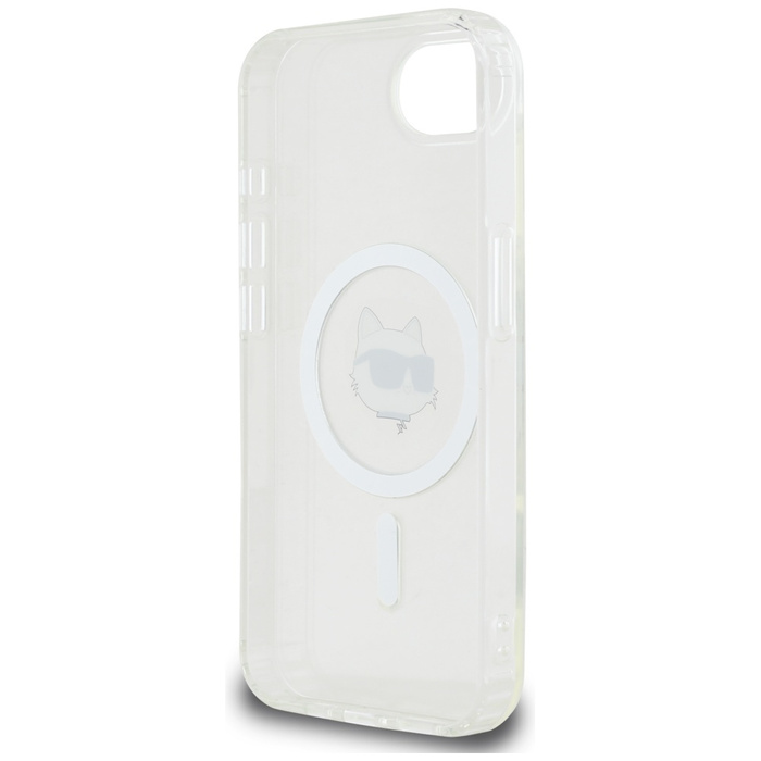 Etui Karl Lagerfeld IML Metal Choupette  Head MagSafe do iPhone 16e biały