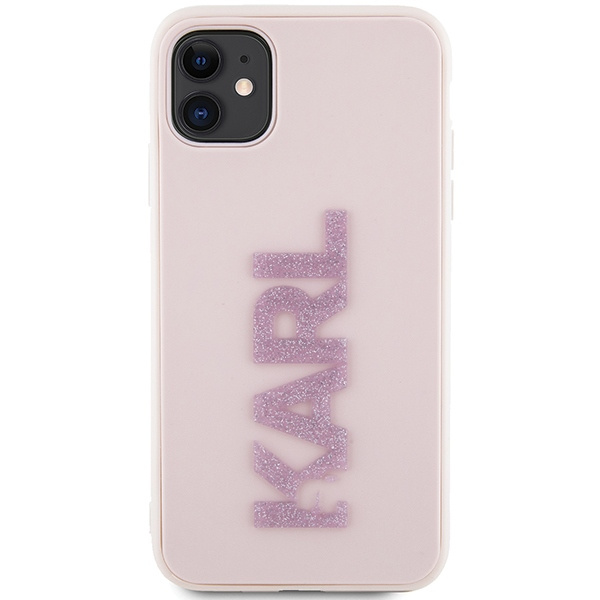 Karl Lagerfeld KLHCN613DMBKCP iPhone 11 / Xr 6.1" rosa/rosa durocase gomma 3D Glitter Logo