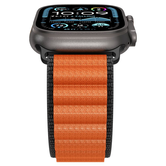 Spigen WBF1 BAND Apple Watch 6 / 7 / 8 / 9 / 10 / SE / ULTRA 1 / 2 (44 / 45 / 46 / 49 MM) NEGRO/NARANJA