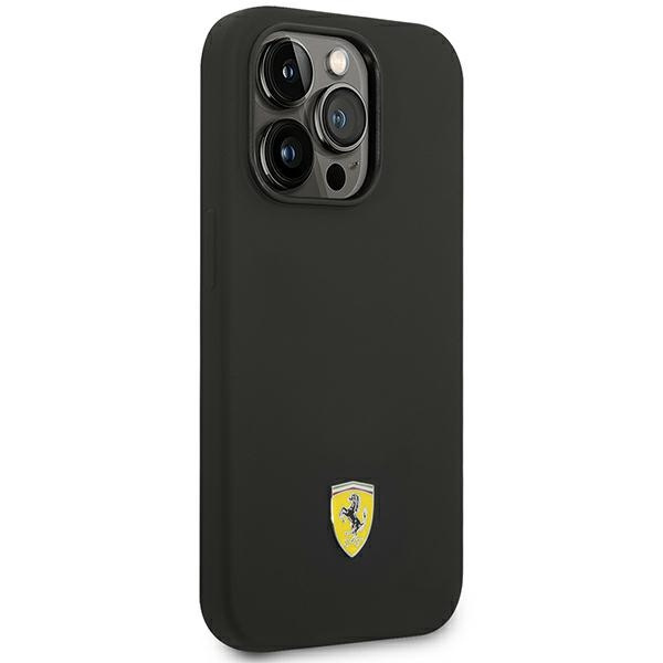 Ferrari FEHCP14LSIBBK iPhone 14 Pro 6.1" schwarz/schwarz hartcase Silikon Metall Logo