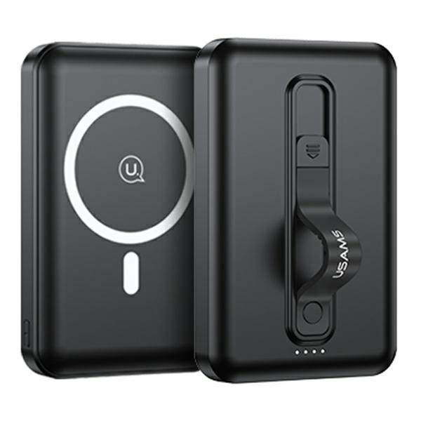 USAMS Powerbank PB64 10000mAh 20W QC3.0+PD Magnetic Wireless Fast Charge schwarz/schwarz 10KCD17301 (US-CD173)