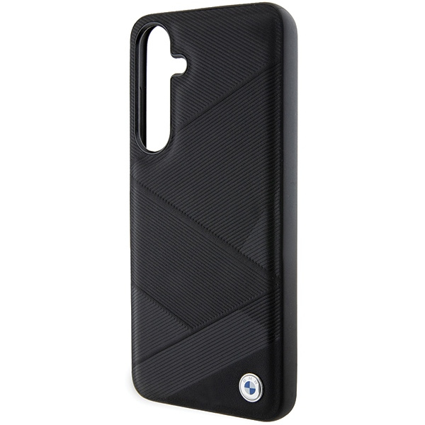 Funda BMW BMHCS24S23RCGPK S24 S921 negro/negro durocase Signature Cuero Cruce de Líneas Patrón Case
