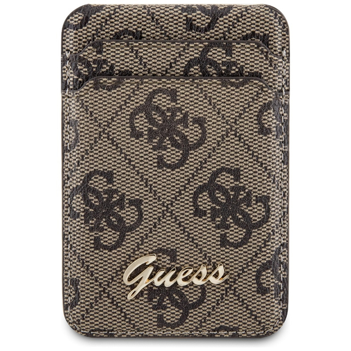 Guess Brieftasche Kartenschlitz Stand GUWMSHG4SHW braun/braun MagSafe 4G Classic Logo